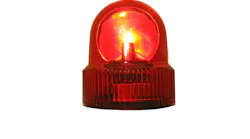 This is a flashing red emergency light that is isolated on white. This is a flashing red emergency light that is isolated on white.