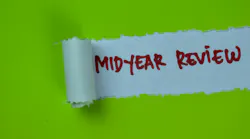 Midyear Review Text written in torn paper