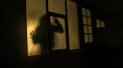 Zombie shadow at the door
