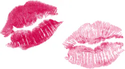 Set of two pink vector lipstick kisses Set of two pink vector lipstick kisses