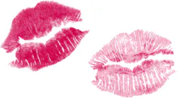 Set of two pink vector lipstick kisses Set of two pink vector lipstick kisses