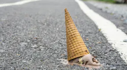 Ice cream dropped on ground Ice cream dropped on ground