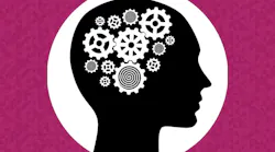 Human head with gears illustration on white background Human head with gears illustration on white background