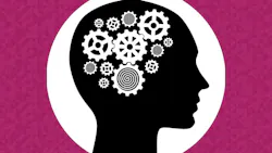 Human head with gears illustration on white background Human head with gears illustration on white background