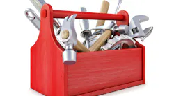 Wooden toolbox with tools. Wooden toolbox with tools.