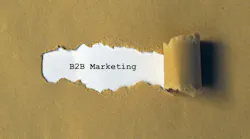 B2b marketing on white paper background