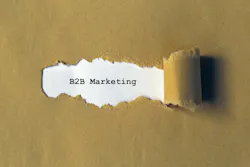 B2b marketing on white paper background
