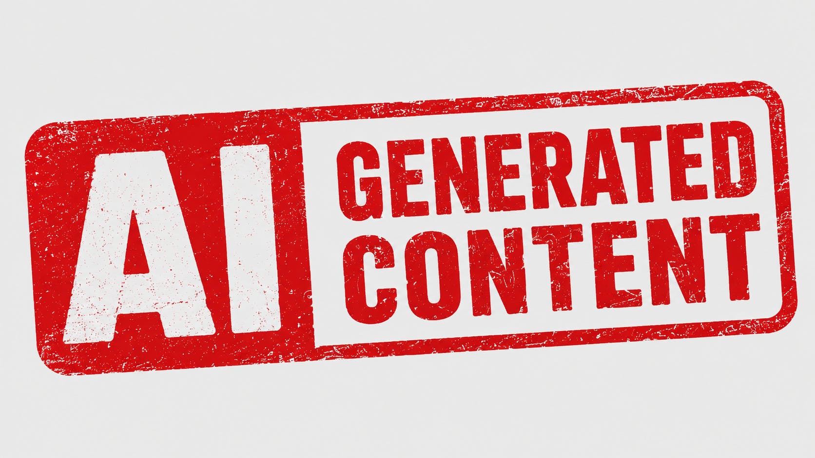 Red AI-generated content stamp image