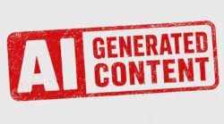 Red AI-generated content stamp image