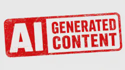 Red AI-generated content stamp image