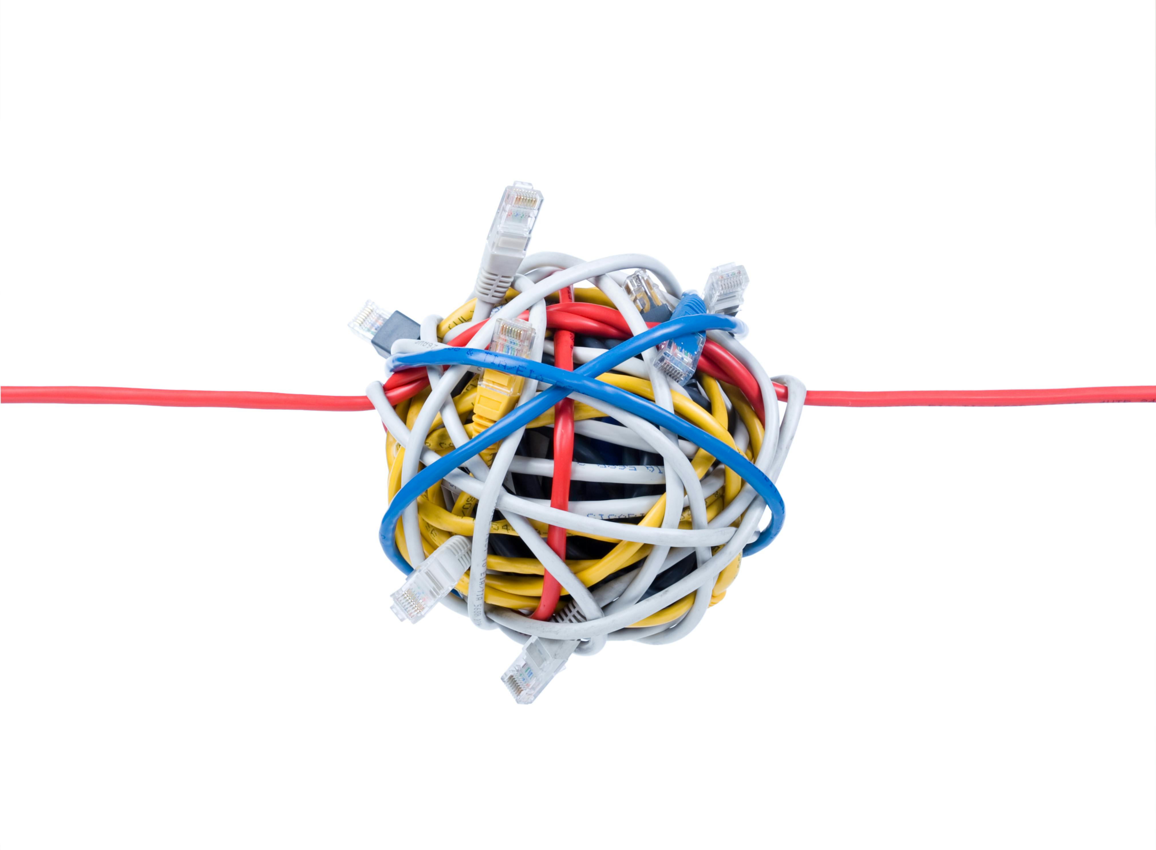 Ethernet cables isolated on white background