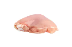 Skinless chicken thigh isolated on white background