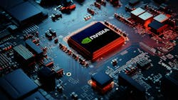 NVIDIA high-performance microchip technology hardware with its logo and a black background. NVIDIA high-performance microchip technology hardware with its logo and a black background.