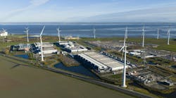 Exterior overview of a new build, hyperscale data center in Eemshaven, Netherlands. Exterior overview of a new build, hyperscale data center in Eemshaven, Netherlands.