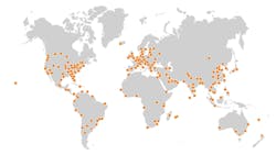 Map showing locations of Cloudflare customers globally. Map showing locations of Cloudflare customers globally.