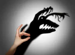 Fear, fright, shadow on the wall. Fear, fright, shadow on the wall.