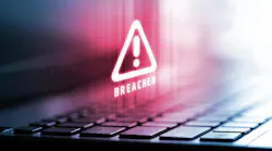 3D Rendering of alert logo on laptop computer. Concept of privacy data being hacked and breached from internet technology threat